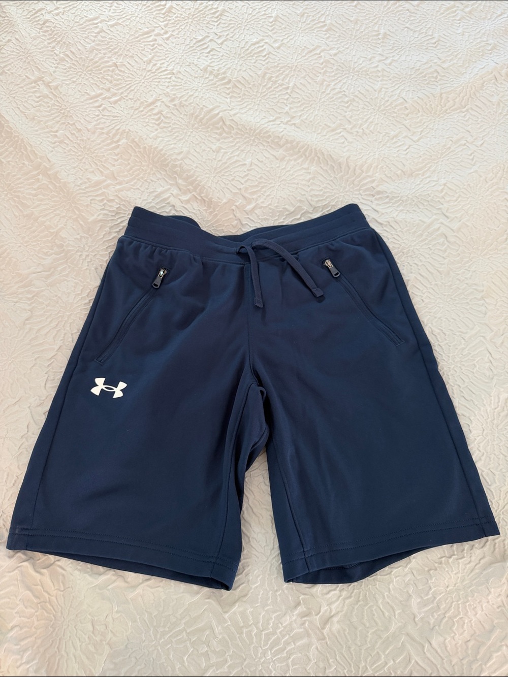 Under Armour Navy Blue Shorts with White Logo